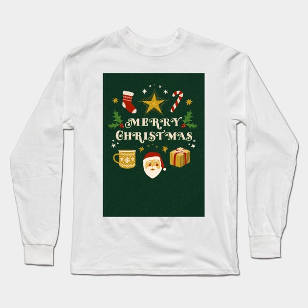 Merry Christmas Long Sleeve T-Shirt by Salty Siren Studios